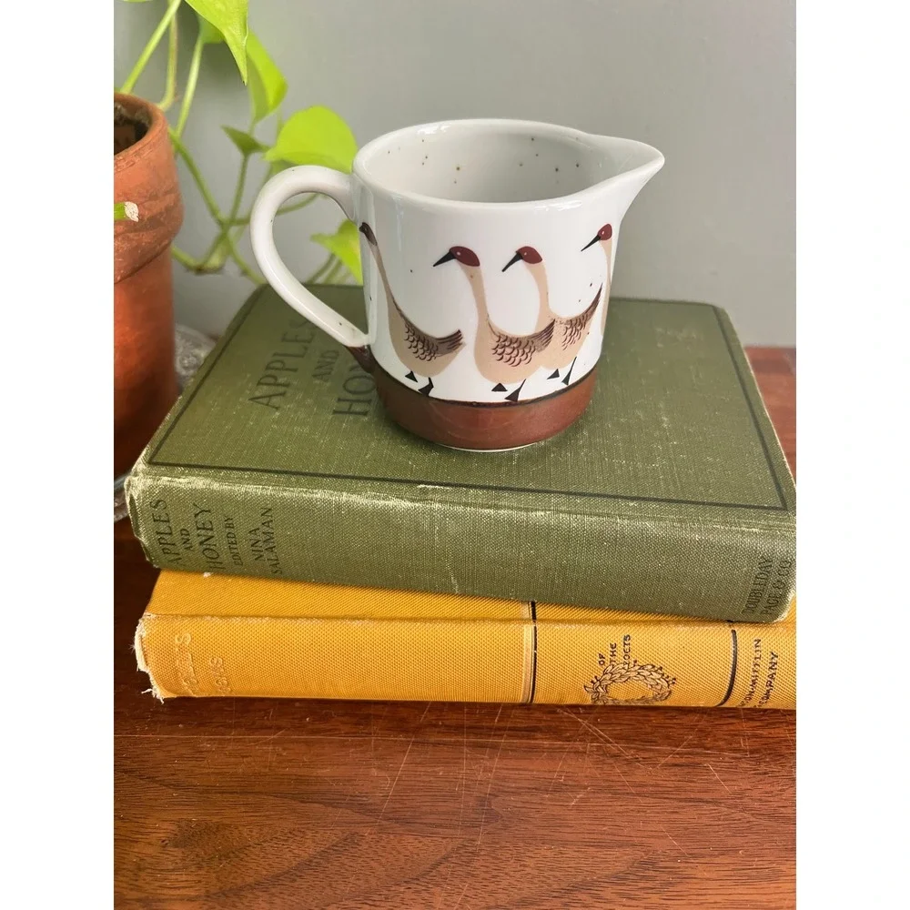 Shafford Wild Game Porcelain Goose Creamer Pitcher Vintage Bird Speckled Ceramic